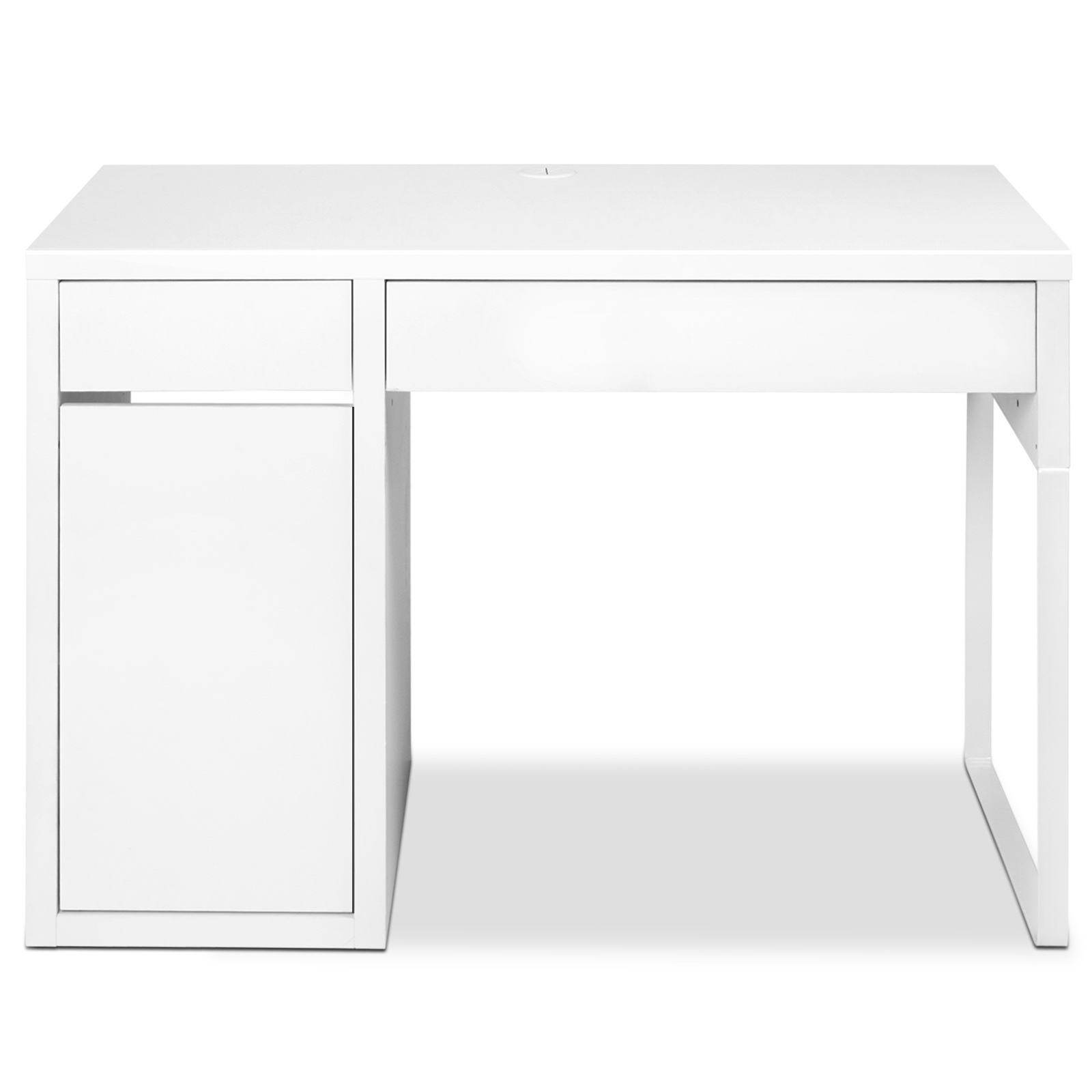 Artiss Metal Desk in White with Storage Cabinets, featuring sleek design and sturdy construction, perfect for home office or study.