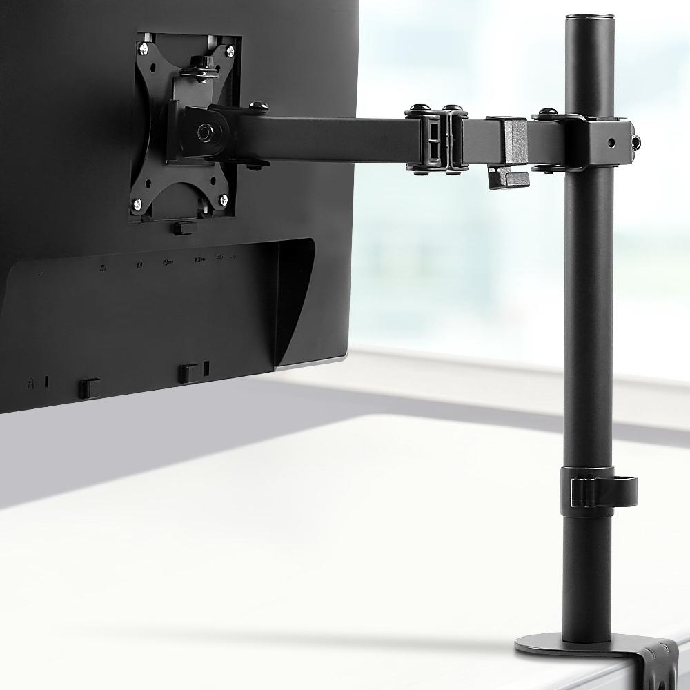 Artiss Monitor Arm Mount in black, fully adjustable for 32-inch screens, showcasing its extendable arm and sturdy design.