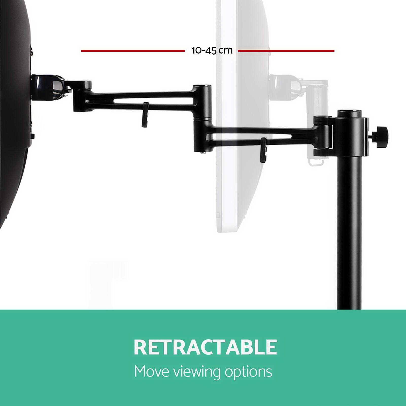 Artiss Monitor Arm Mount Single Black, fully adjustable with a sleek design, showcasing its extendable arm and sturdy base.