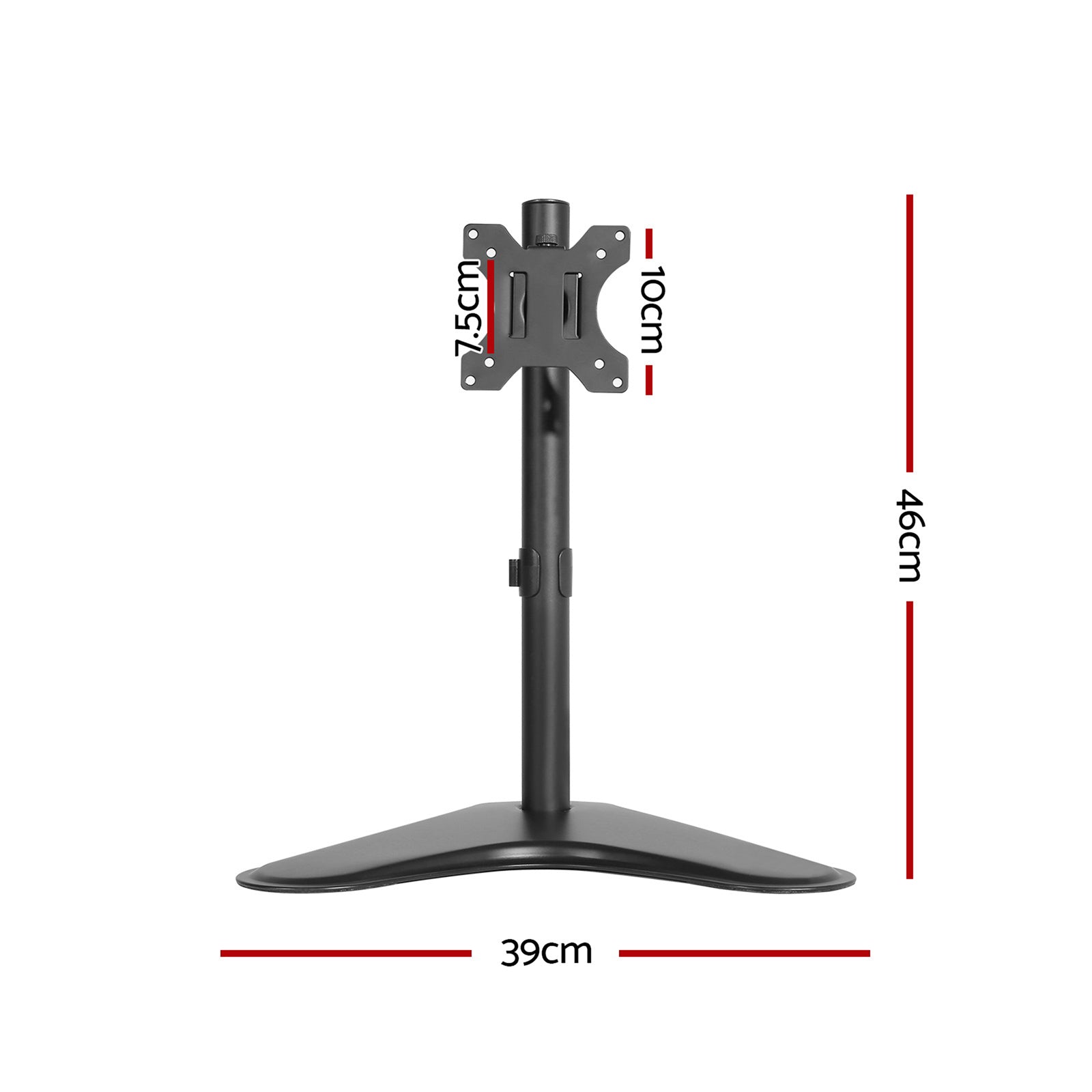 Artiss Single Monitor Arm Stand in black, showcasing its adjustable features and freestanding design, suitable for monitors up to 32 inches.