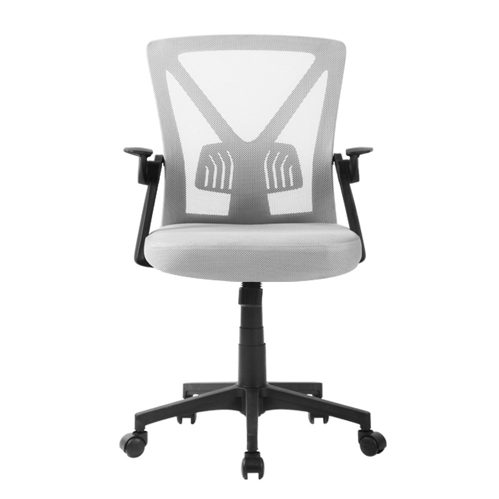 Artiss Office Chair featuring a grey mesh seat, ergonomic design, and adjustable features for comfort and productivity.