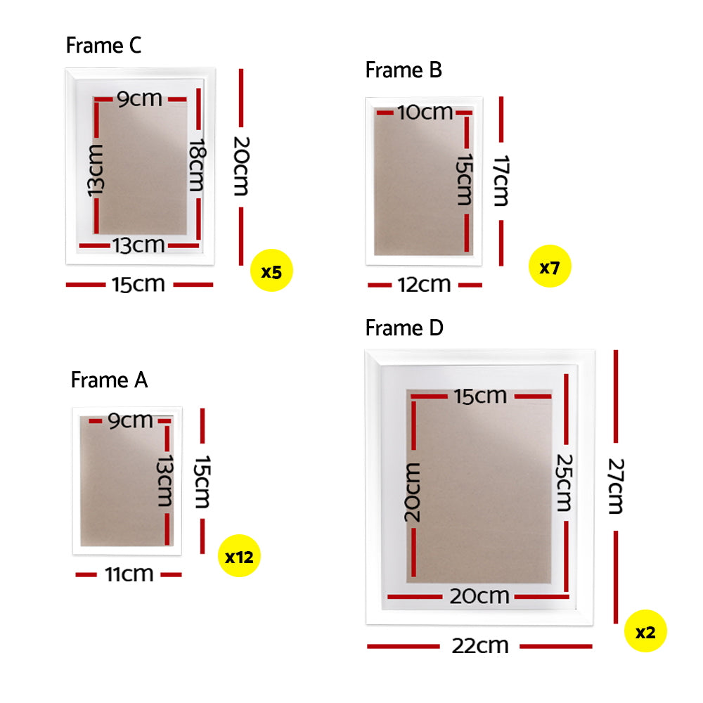 Artiss Photo Frames set featuring 26 frames in various sizes, perfect for creating a personalized photo wall display.