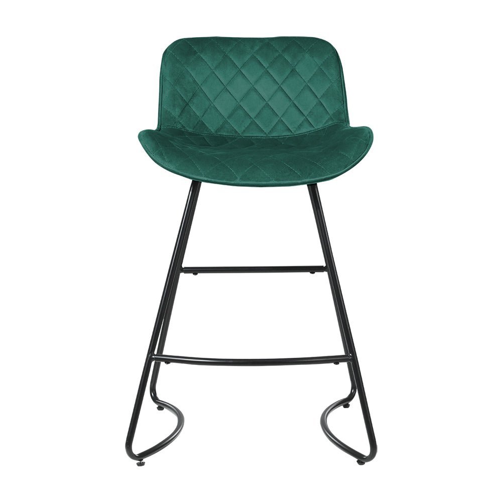 Artiss Set of 2 Bar Stools featuring luxurious velvet upholstery and sturdy metal frame, ideal for kitchen or bar areas.