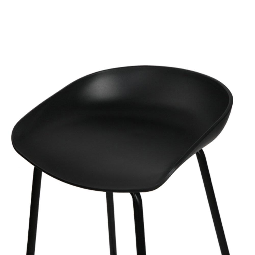 Artiss Set of 2 Metal Bar Stools in Black with PP plastic seats and reinforced metal frames, featuring stylish footrests and floor protectors.