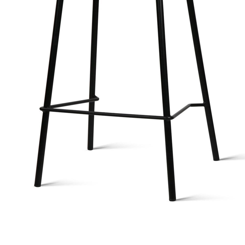 Artiss Set of 2 Metal Bar Stools in Black with PP plastic seats and reinforced metal frames, featuring stylish footrests and floor protectors.