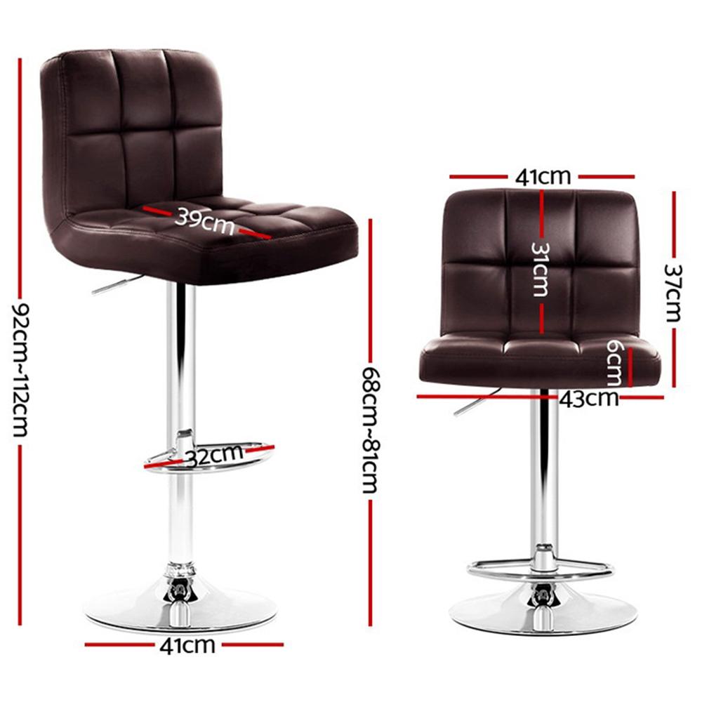 Artiss Set of 4 Bar Stools in chocolate brown with gas lift swivel and chrome finish, featuring ergonomic design and thick padding.