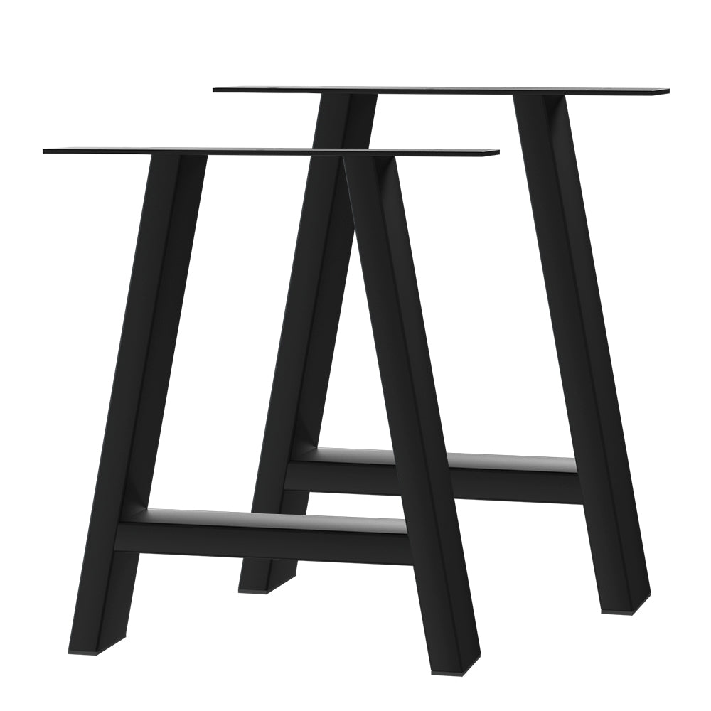 Artiss metal table legs in trapezoid shape, black powder-coated finish, ideal for coffee tables and desks.