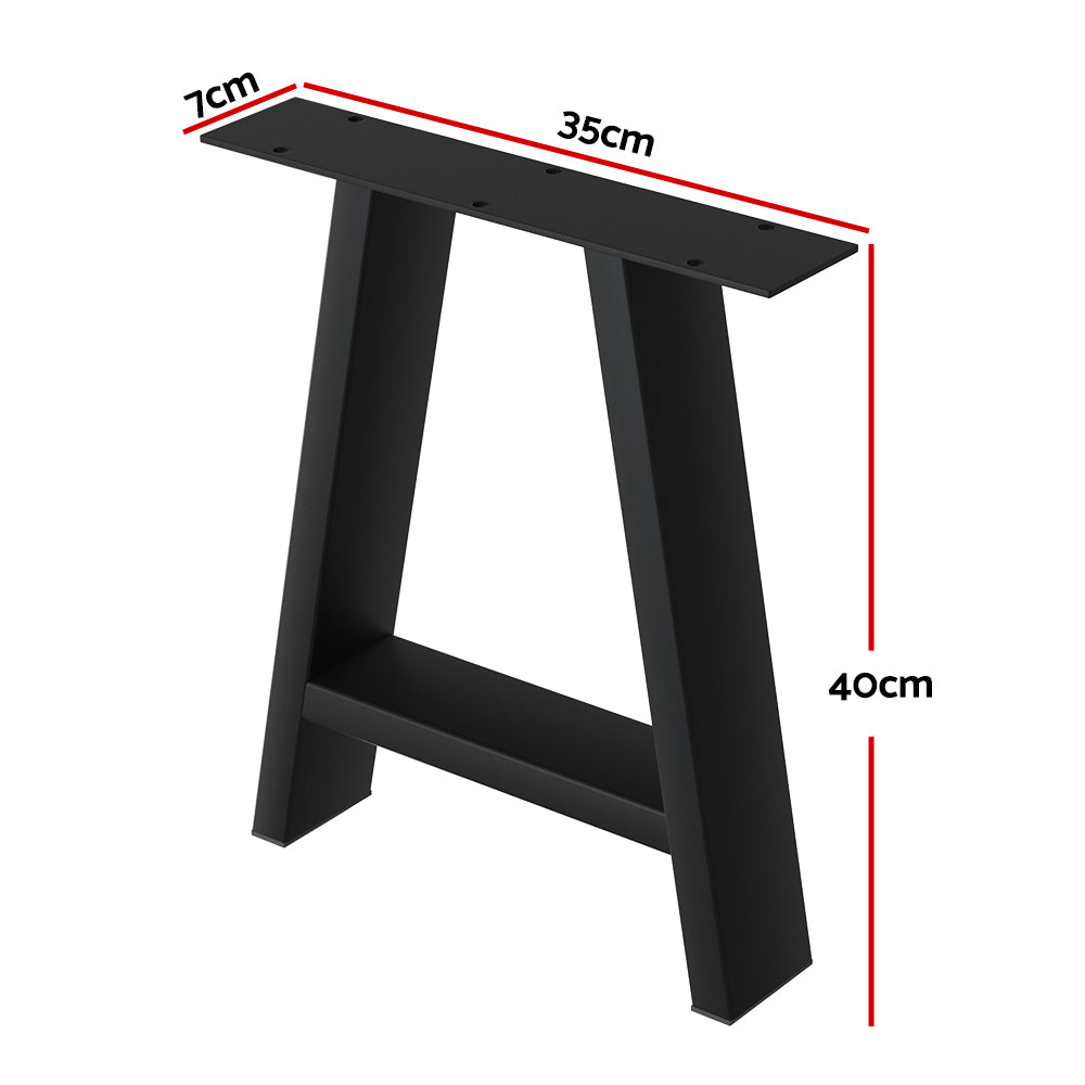 Artiss metal table legs in trapezoid shape, black powder-coated finish, ideal for coffee tables and desks.