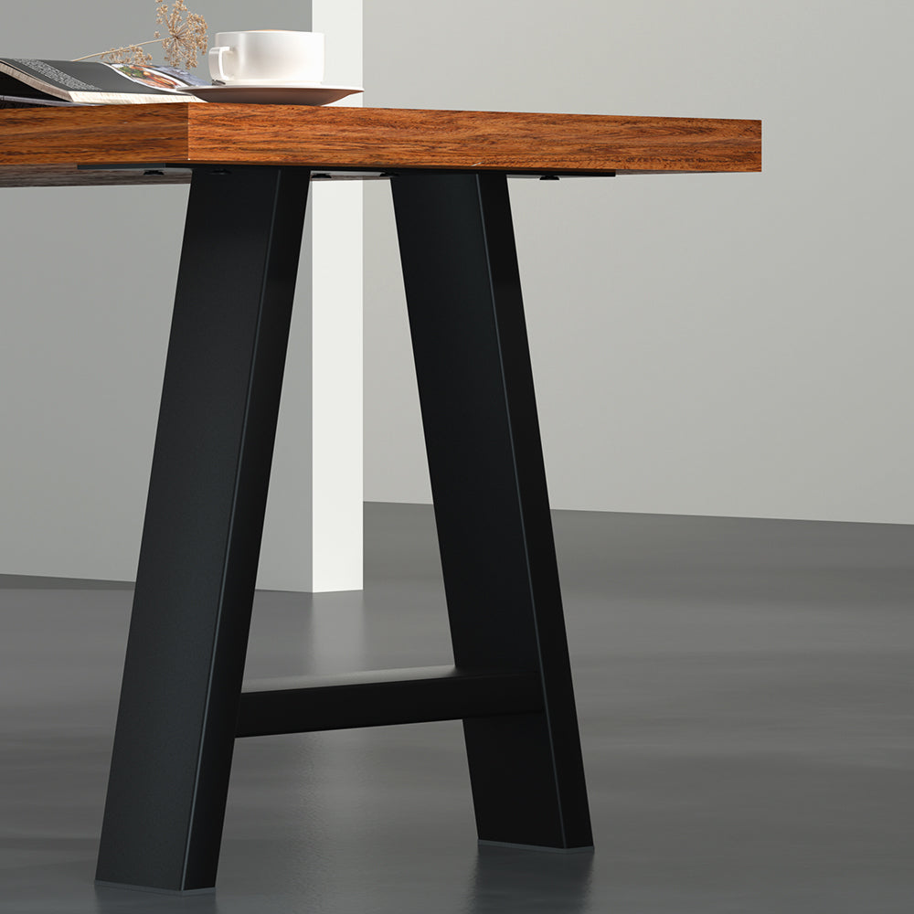 Artiss metal table legs in trapezoid shape, black powder-coated finish, ideal for coffee tables and desks.