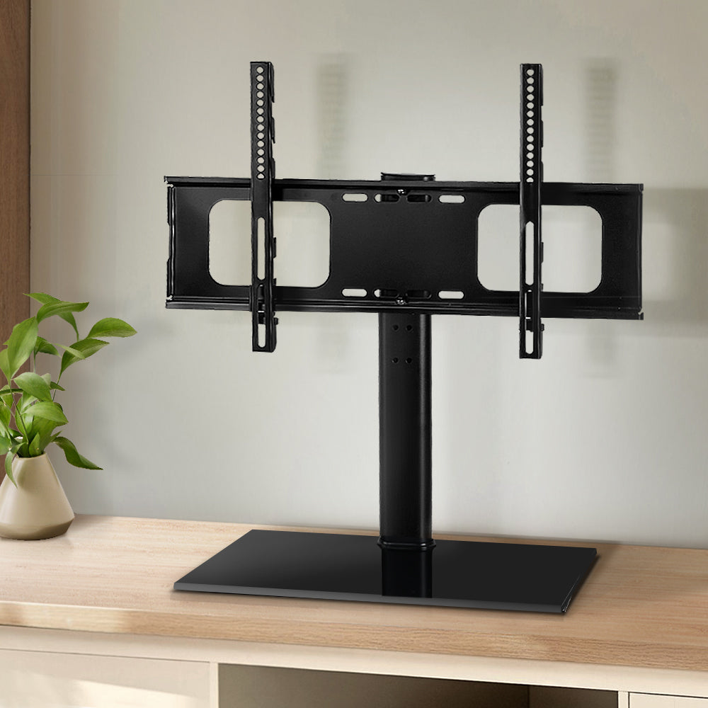 Artiss Table Top TV Swivel Mounted Stand with a tempered glass base and solid metal frame, designed for 32" to 55" TVs.