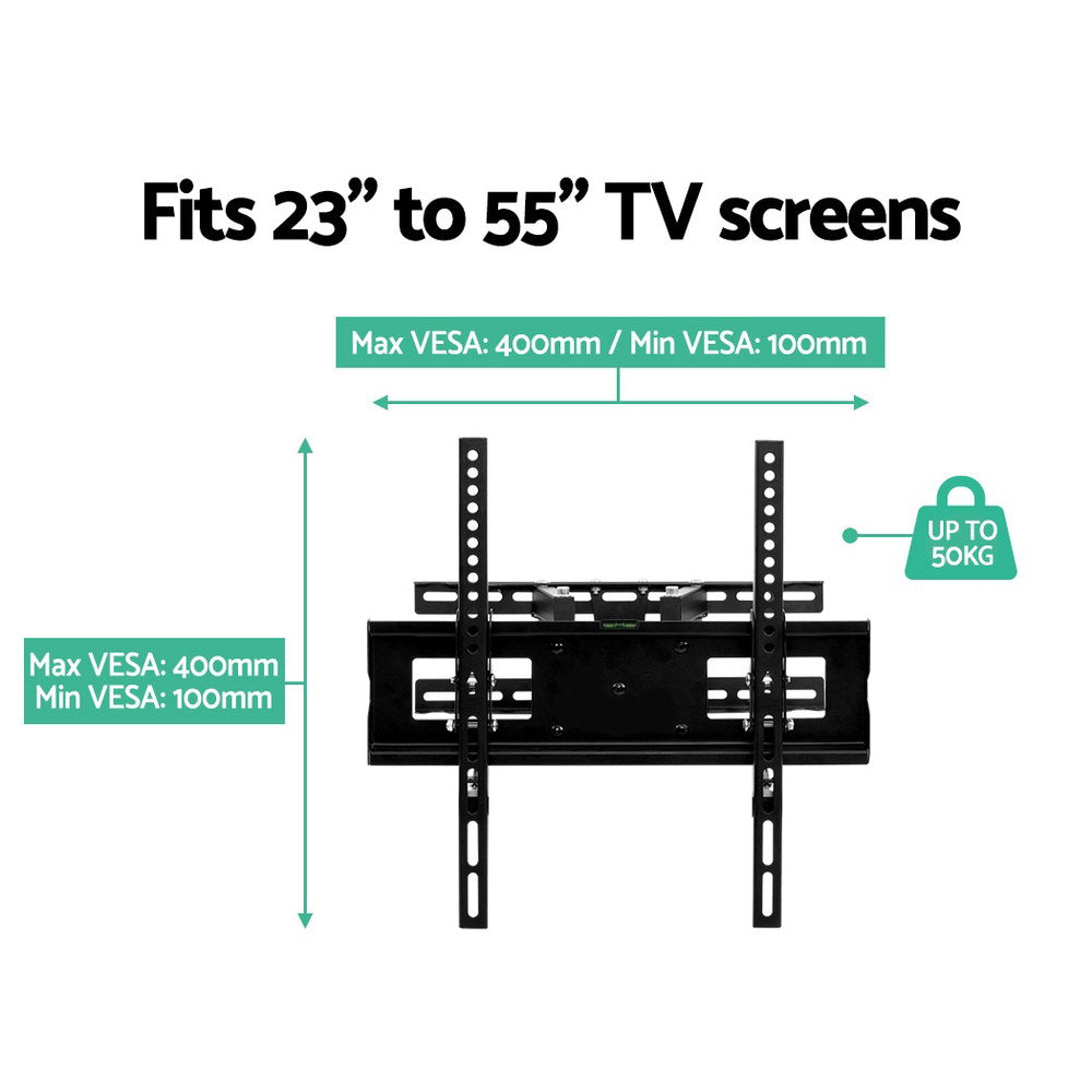 Artiss TV Wall Mount Bracket showcasing its slim design and adjustable features for 23 to 55 inch TVs.