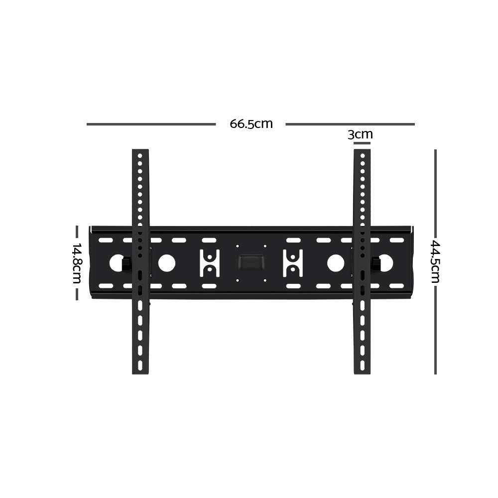 Artiss Wall Mounted TV Bracket in black, designed for TVs from 32 to 70 inches with tilting feature and safety bolt lock.