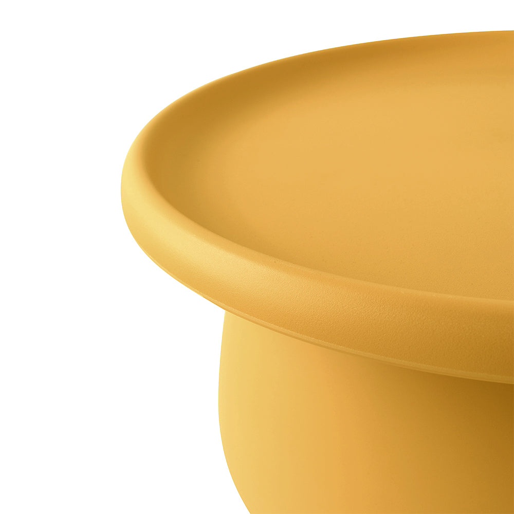 ArtissIn Coffee Table Mushroom Nordic Round Large Side Table in yellow, featuring a smooth surface and sturdy pedestal base, perfect for home decor.