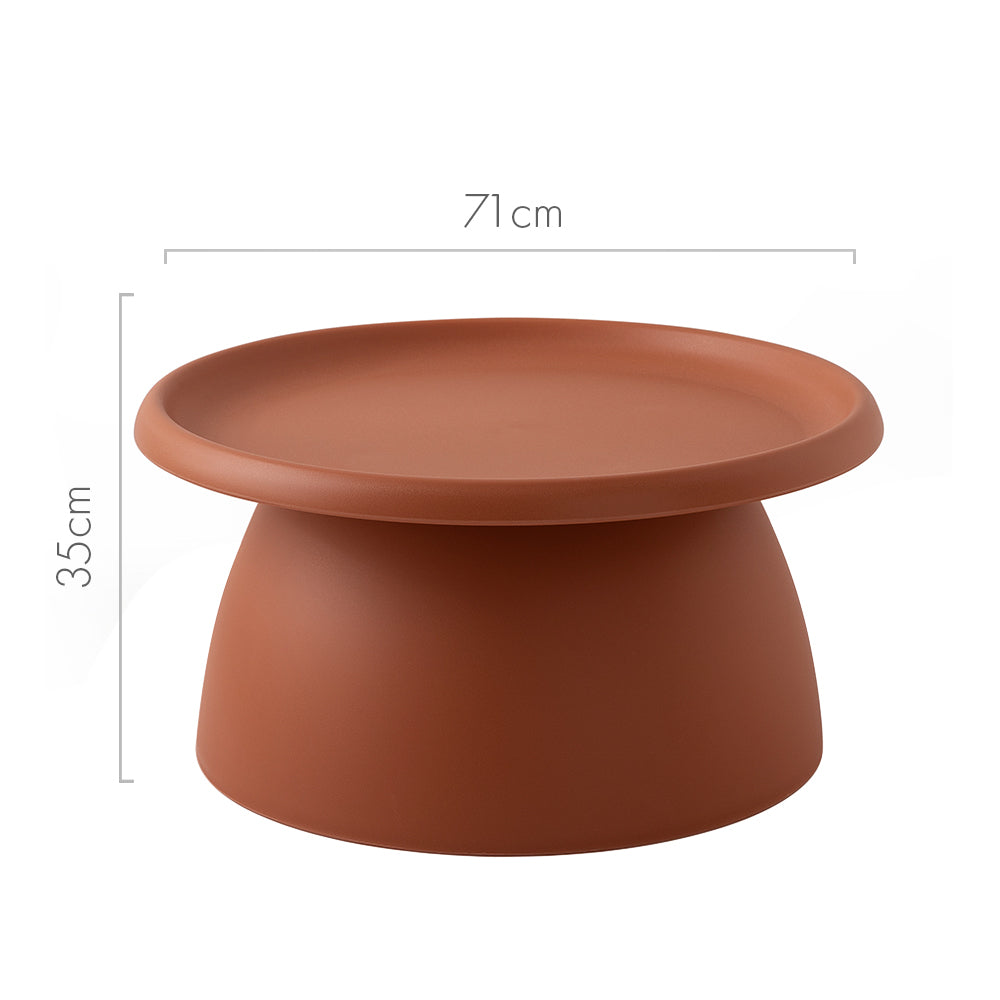 ArtissIn Coffee Table Mushroom in vibrant red, featuring a round smooth tabletop and sturdy pedestal base, perfect for modern home decor.