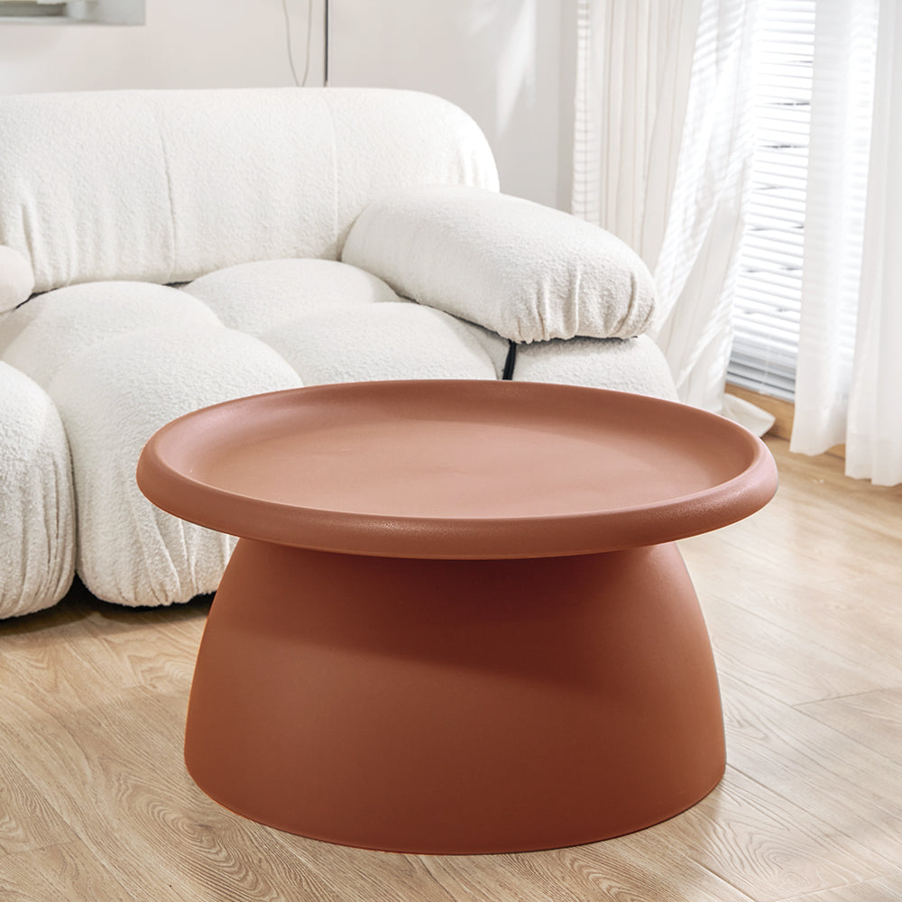 ArtissIn Coffee Table Mushroom in vibrant red, featuring a round smooth tabletop and sturdy pedestal base, perfect for modern home decor.