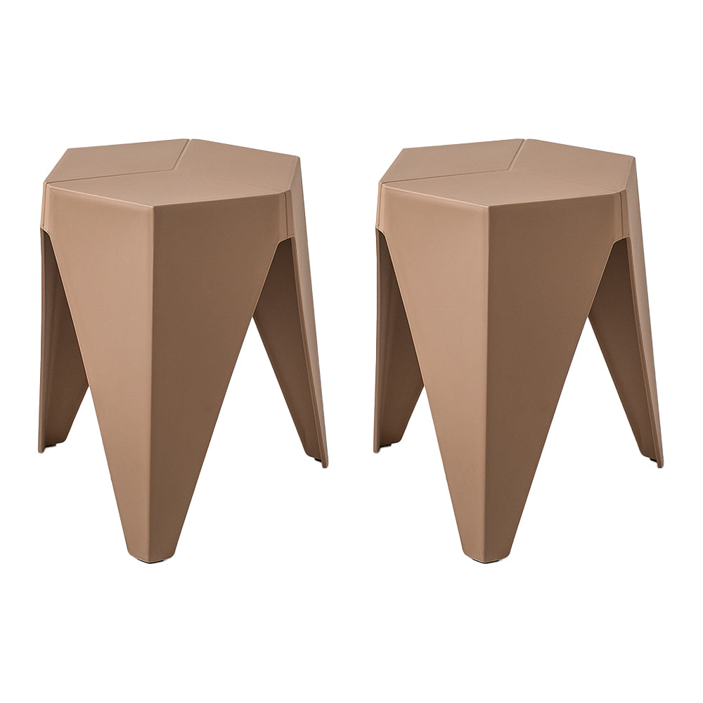 ArtissIn Set of 2 Puzzle Stools in brown, showcasing their unique design and sturdy construction, perfect for versatile seating.