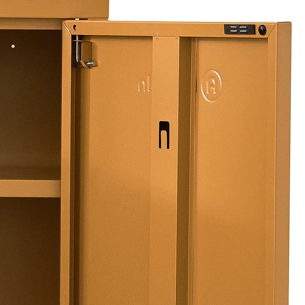 ArtissIn Sweetheart Metal Locker in vibrant yellow, featuring adjustable shelves and a stylish design, perfect for storage and organization.