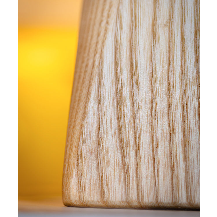 Ash Wood Desktop Pen Holder made from solid FAS Grade White Ash, featuring a natural khaki color and handcrafted design.