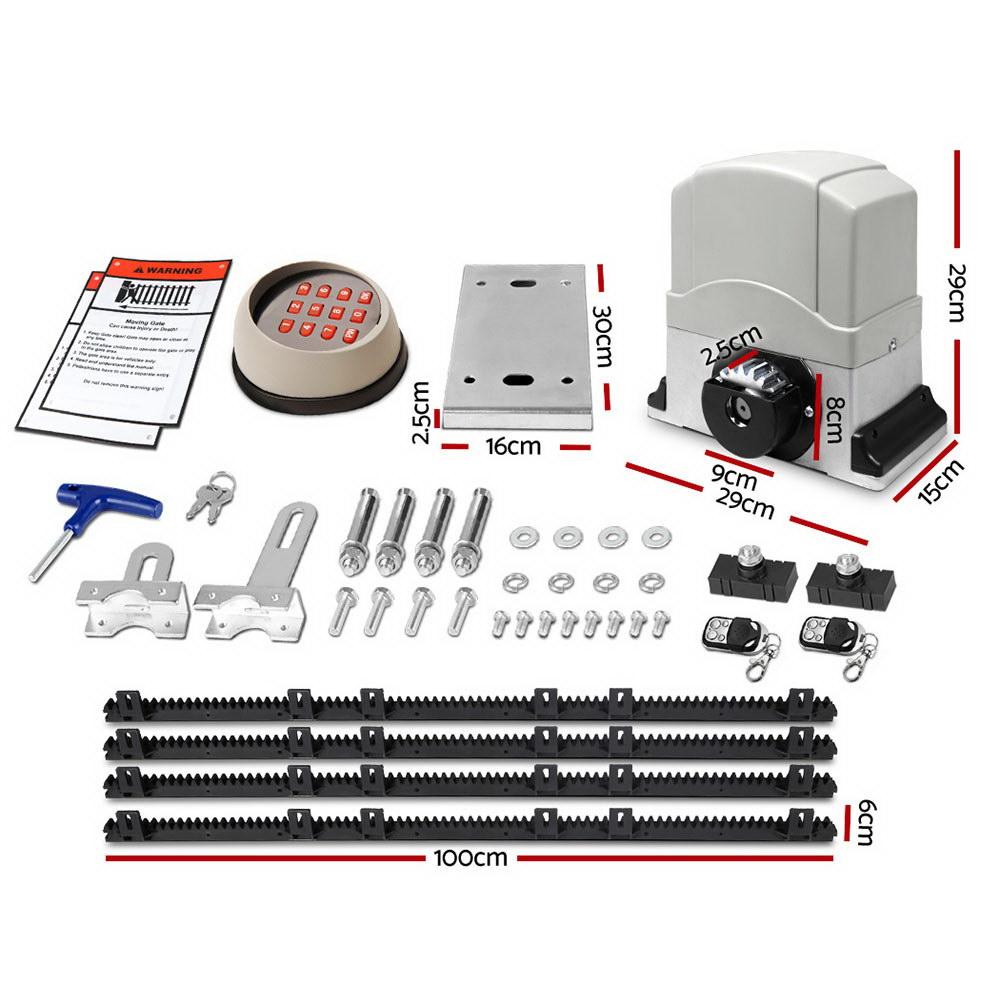 Auto Electric Sliding Gate Opener with keypad and 4M rails, designed for heavy-duty use and security.