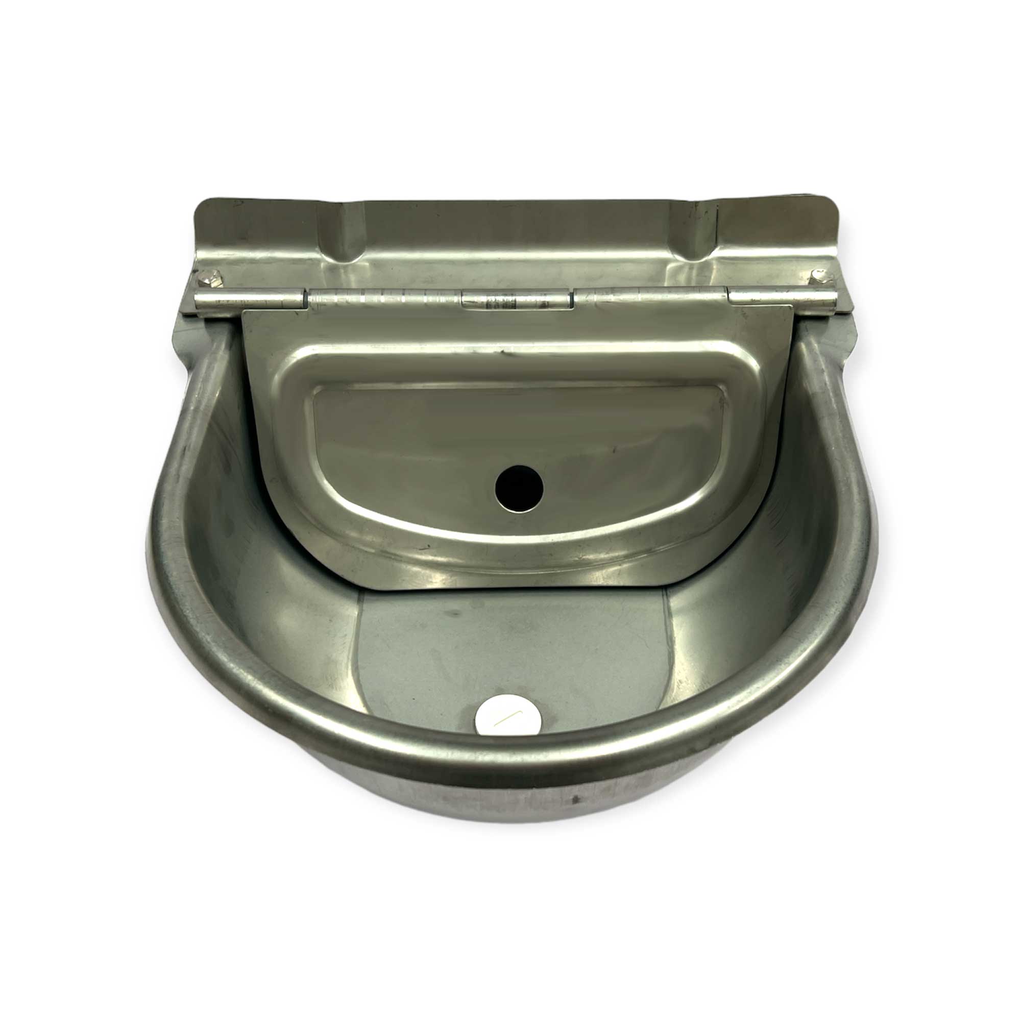 Automatic stainless steel livestock water bowl designed for cows, horses, sheep, and other animals, featuring a smart float mechanism and durable construction.