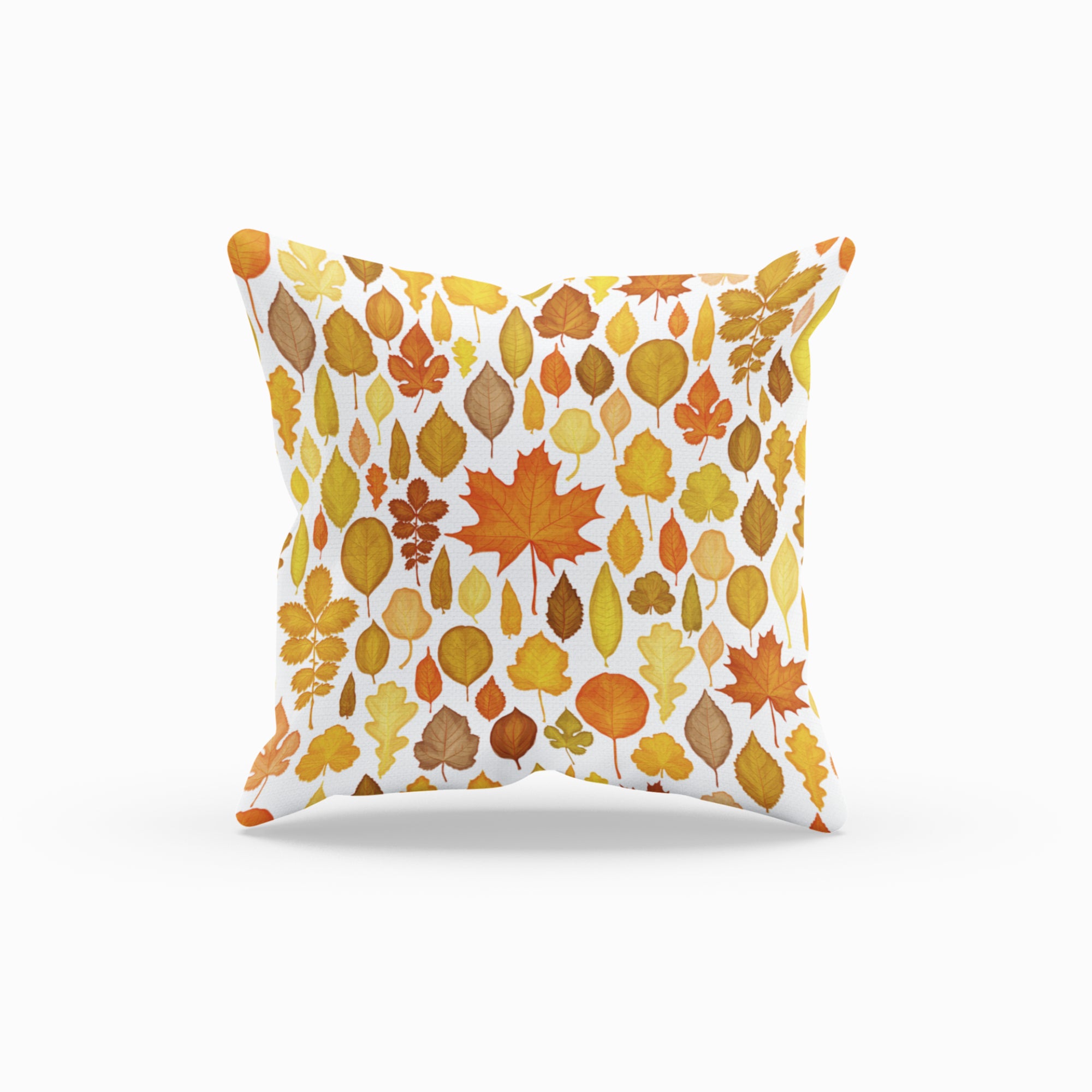 Autumn Decor Throw Pillow featuring a vibrant fall design, perfect for living room or outdoor use.