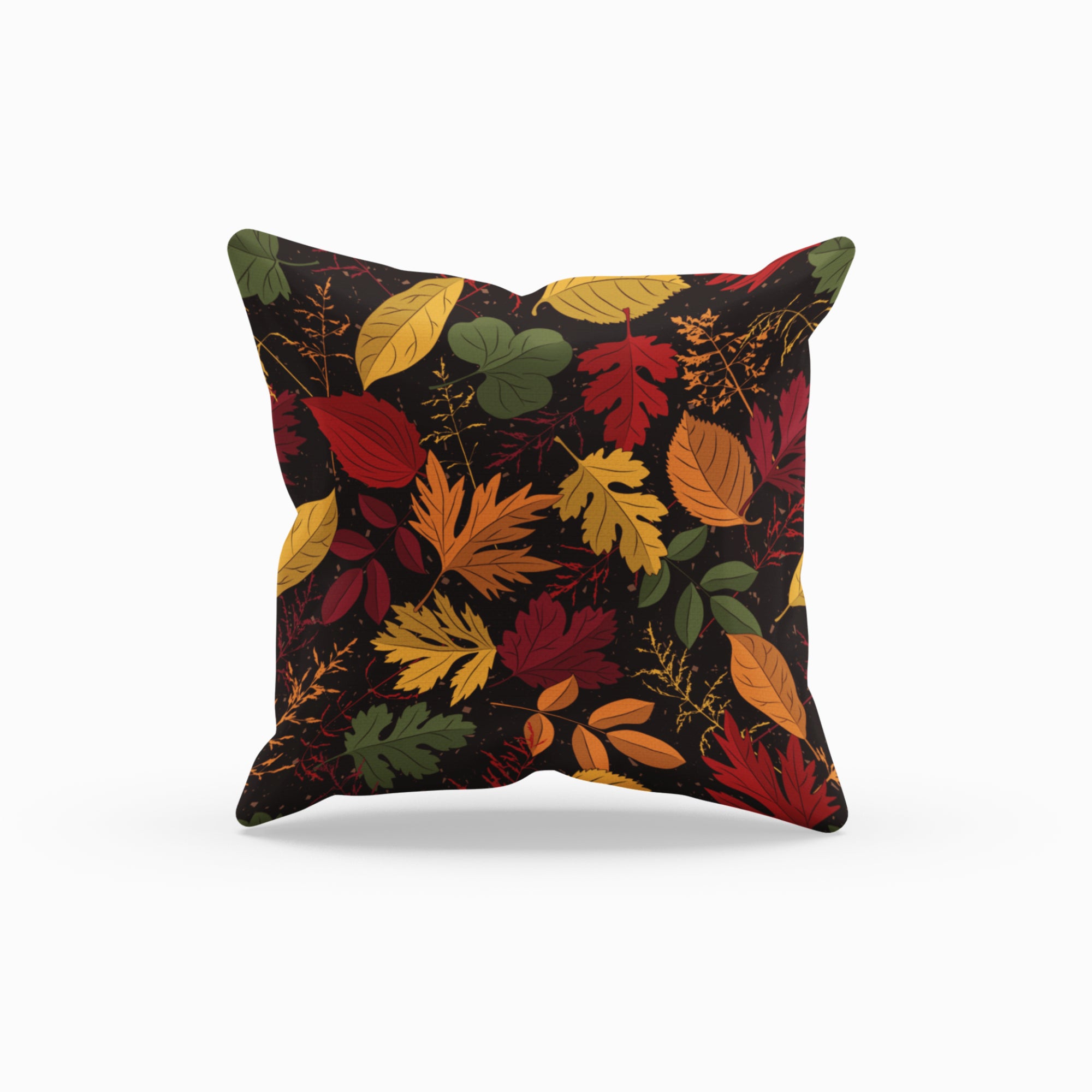 Autumn Leaves Decorative Cushion Cover featuring vibrant fall foliage design, perfect for seasonal home decor.