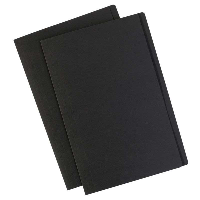 Pack of 10 AVERY Manilla Folders in matte black, ideal for organizing documents.