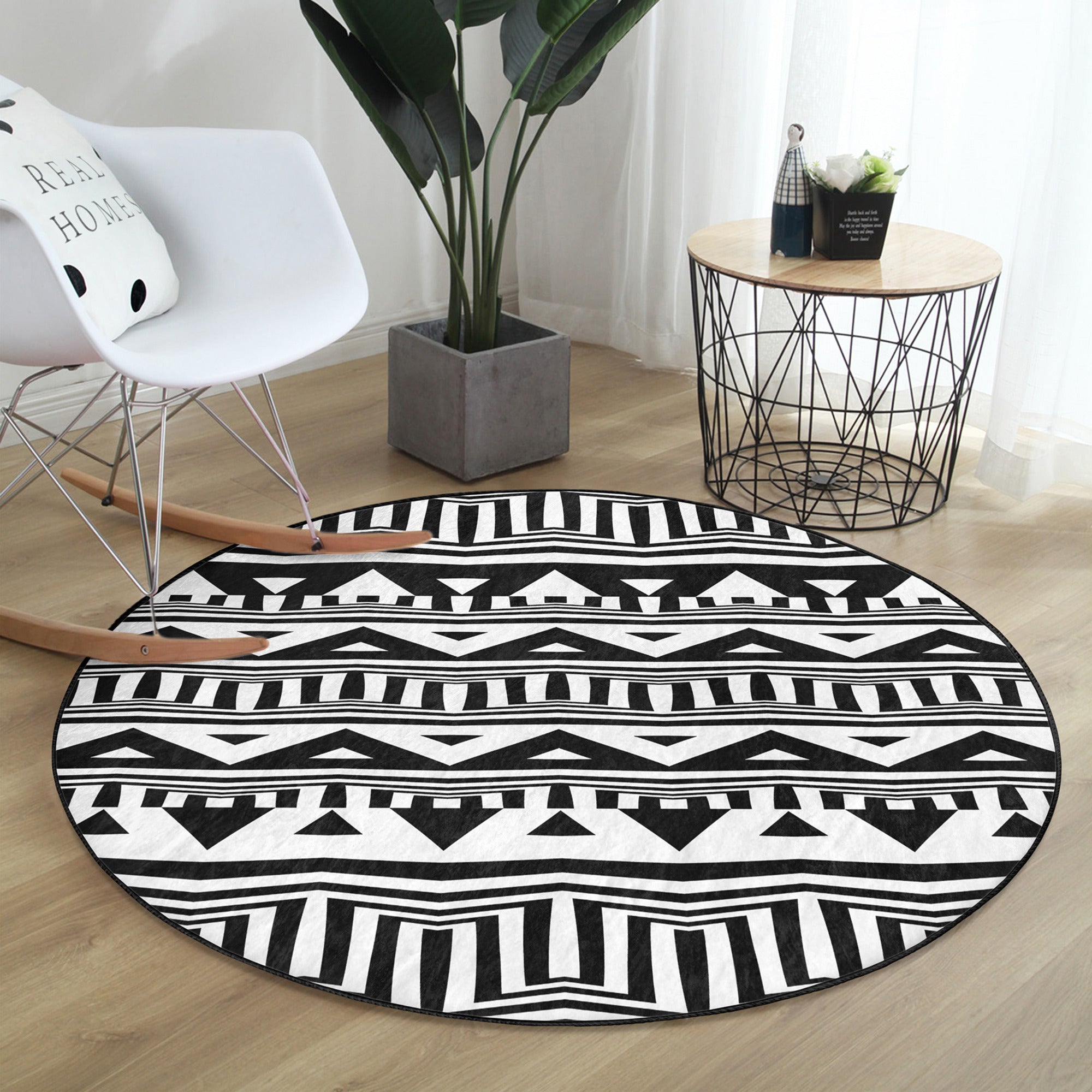 Aztec Round Rug in terracotta color featuring intricate patterns, made from soft velvet fabric, perfect for home decor.