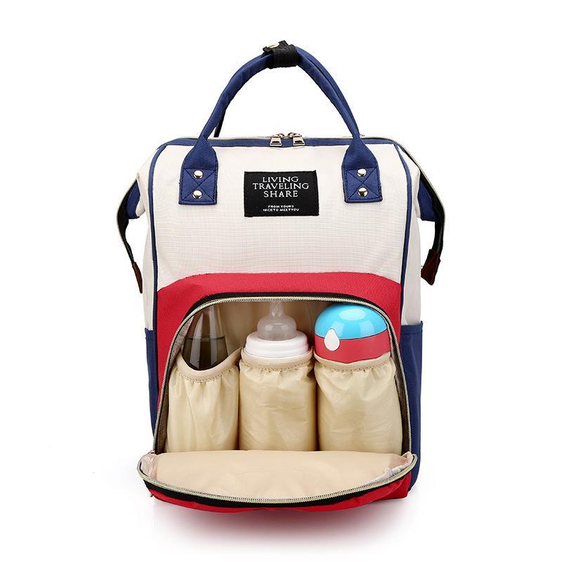 Stylish Baby Diaper Bag in a fashionable design, showcasing its large capacity and practical features for modern mothers.