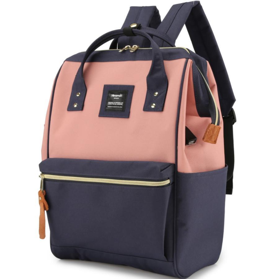 Multi-color waterproof fabric backpack designed for students, featuring a spacious interior and durable construction.