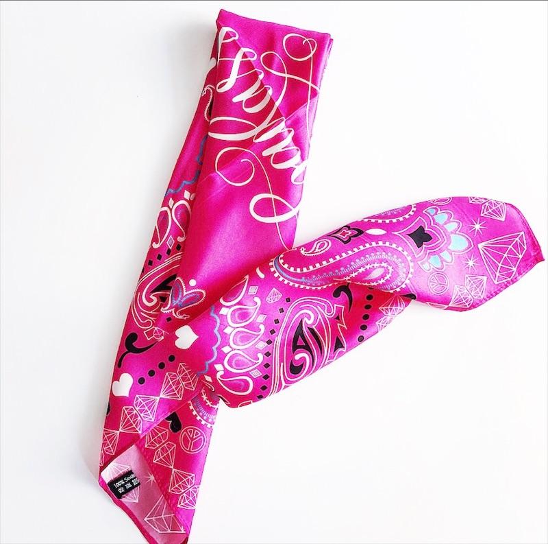 Badass Bandana/Scarf in a stylish silk-cotton blend, showcasing its vibrant design and versatile size.