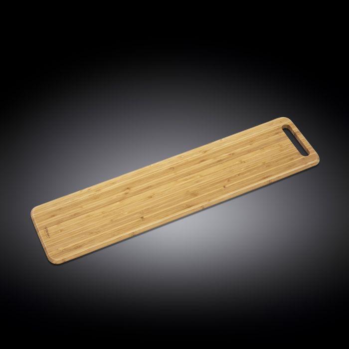 WILMAX Bamboo Charcuterie Board, 31.5 inches by 7.9 inches, showcasing its elegant design and natural bamboo texture.