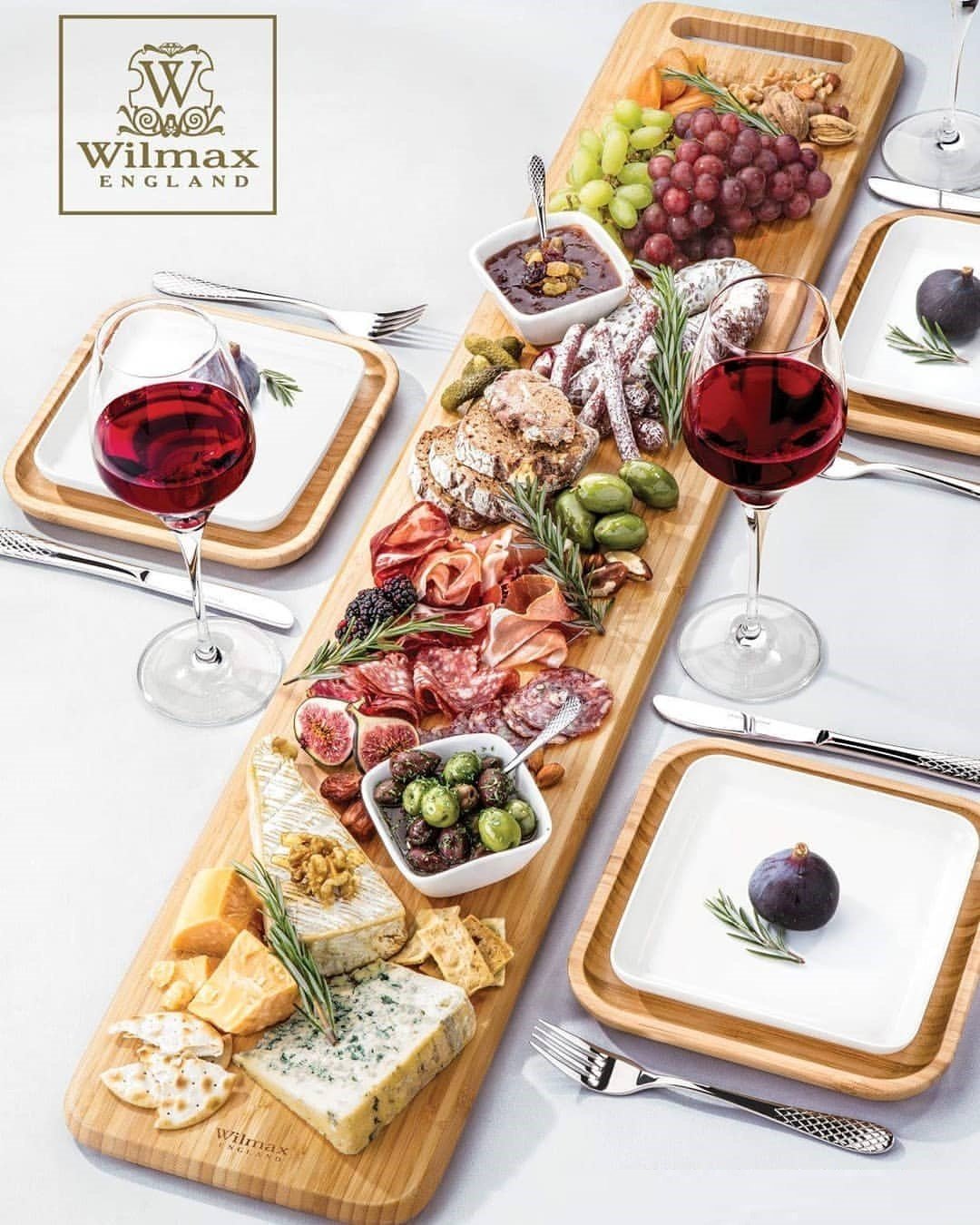 WILMAX Bamboo Charcuterie Board, 31.5 inches by 7.9 inches, showcasing its elegant design and natural bamboo texture.