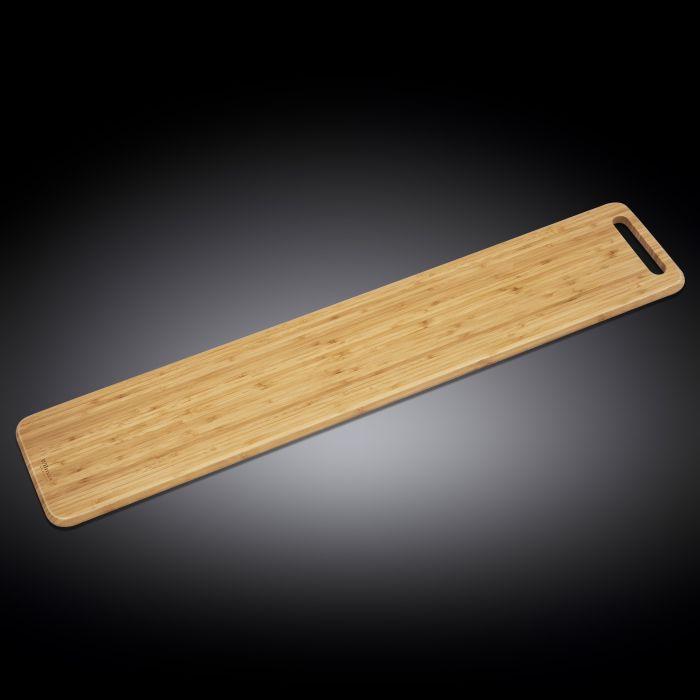 WILMAX Bamboo Charcuterie Board, 39.4x7.9 inches, showcasing its elegant design and natural texture.