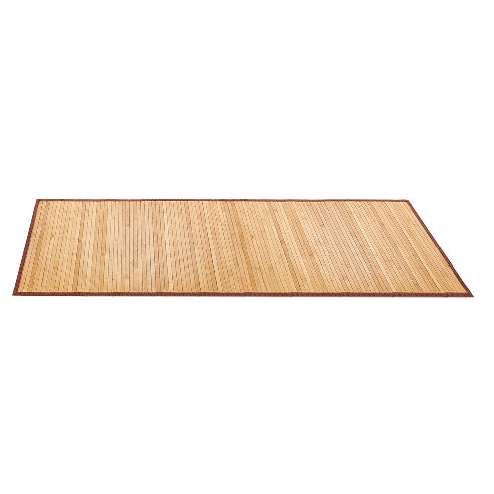 Natural bamboo floor mat measuring 21x60 inches, featuring a non-sliding waterproof design suitable for home use.