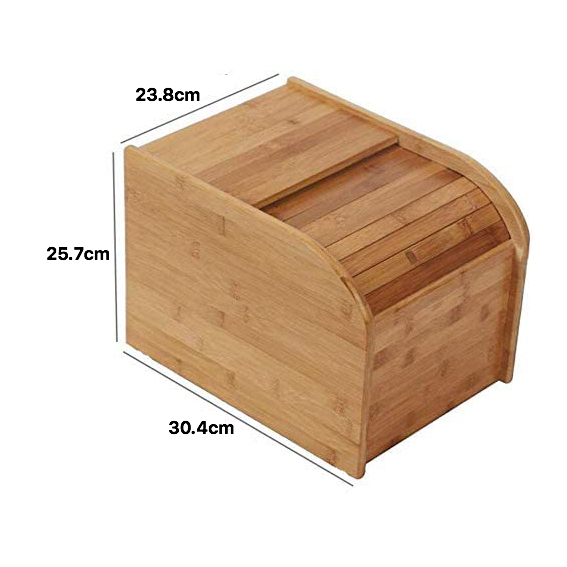 Bamboo Rice Grain Cereal Storage Box with sliding door, designed for 5kg capacity, showcasing its elegant bamboo finish and spacious interior.