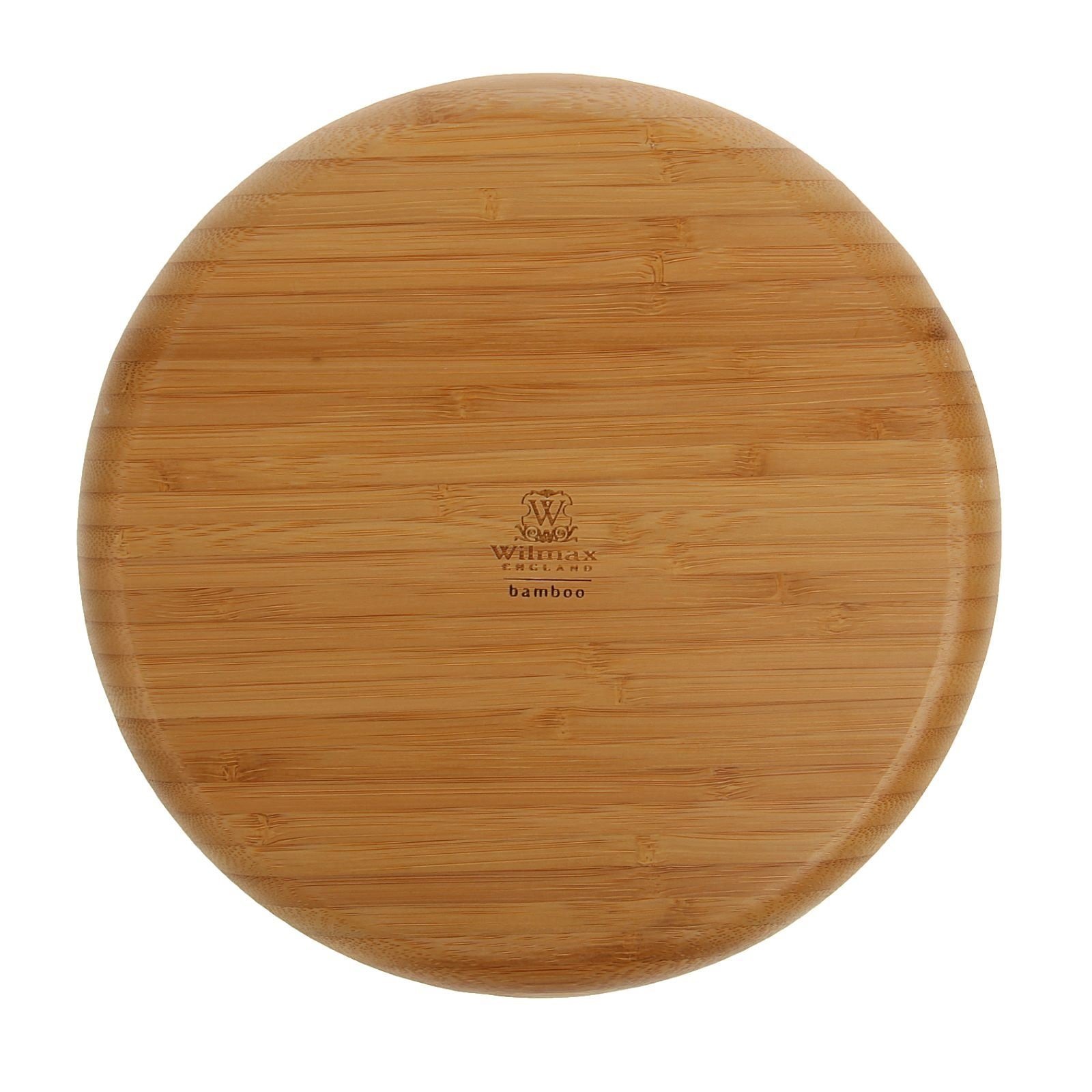 A stylish 10-inch round bamboo plate, perfect for serving pizza, barbecue, and steak, showcasing its natural texture and eco-friendly design.