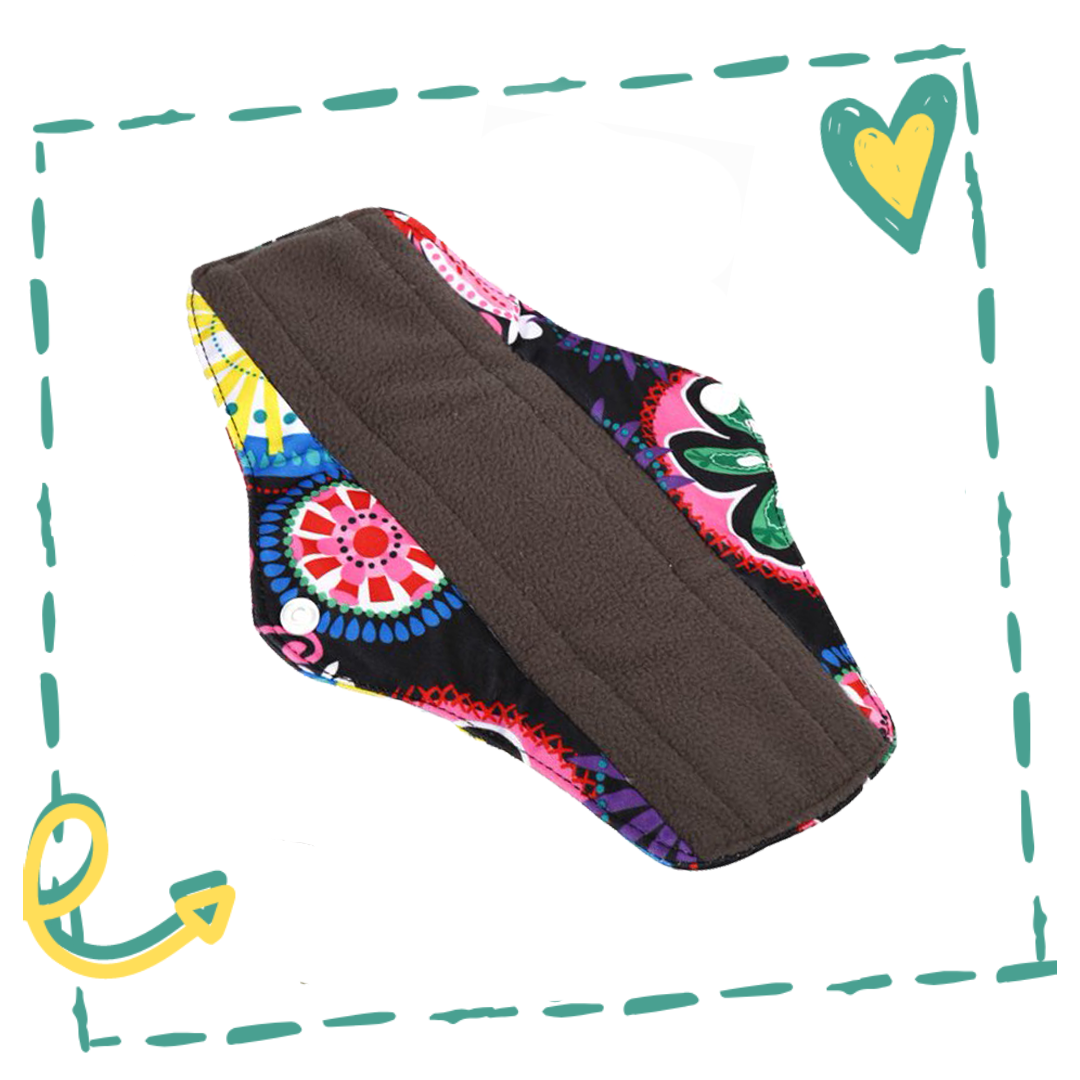 Bamboo Sanitary Menstrual Pad featuring soft bamboo charcoal fleece and absorbent microfiber layers, designed for comfort and sustainability.