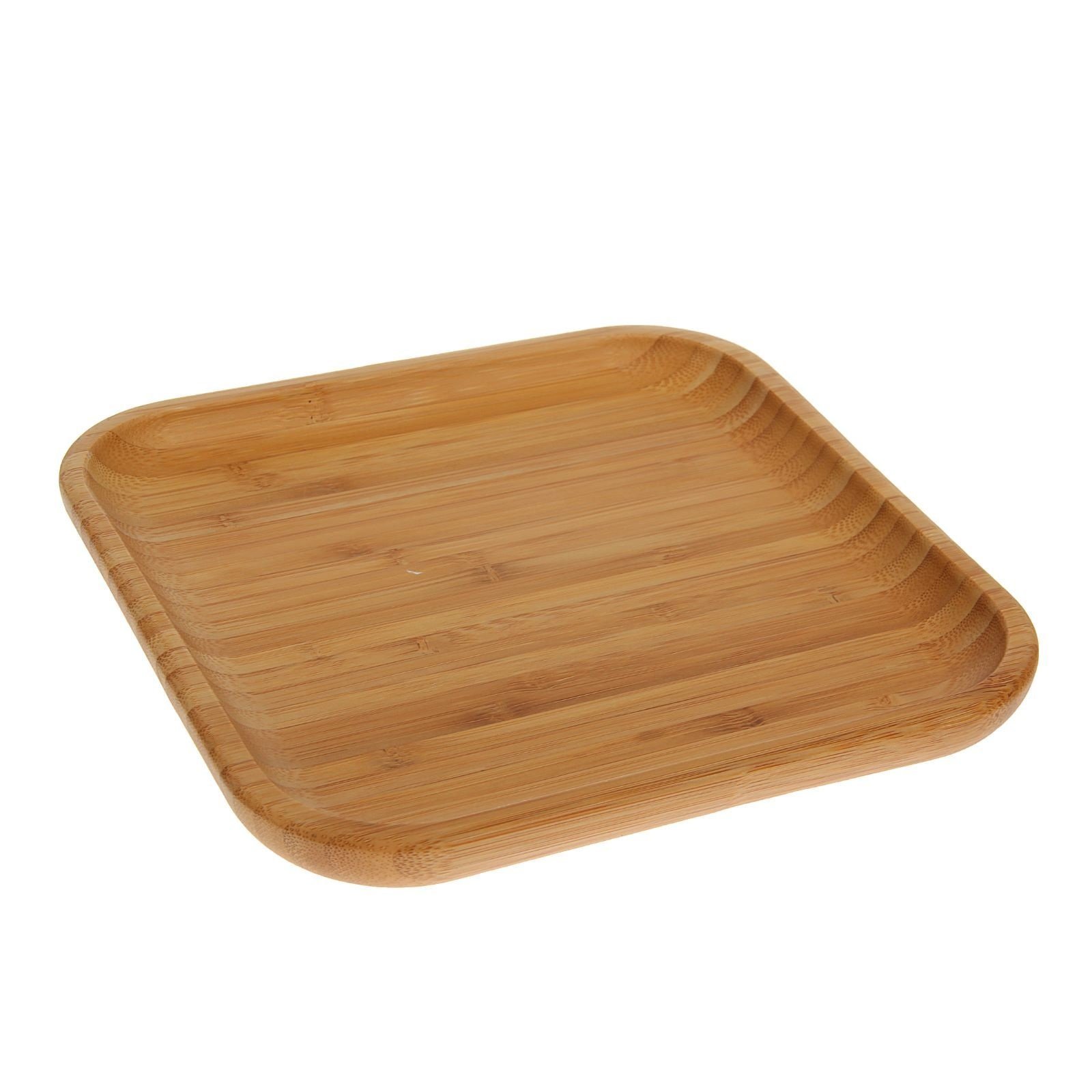 WILMAX 8-inch bamboo square plate, perfect for serving appetizers and sides, showcasing its natural texture and eco-friendly design.