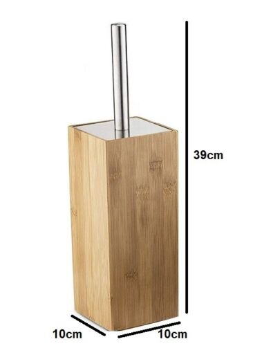 Bamboo Toilet Brush with holder, featuring a sleek design and natural bamboo finish, perfect for modern bathrooms.