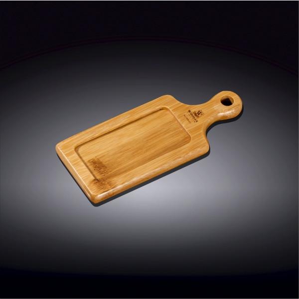 WILMAX bamboo serving tray, 6.75 inches by 2.75 inches, showcasing its natural texture and elegant design.