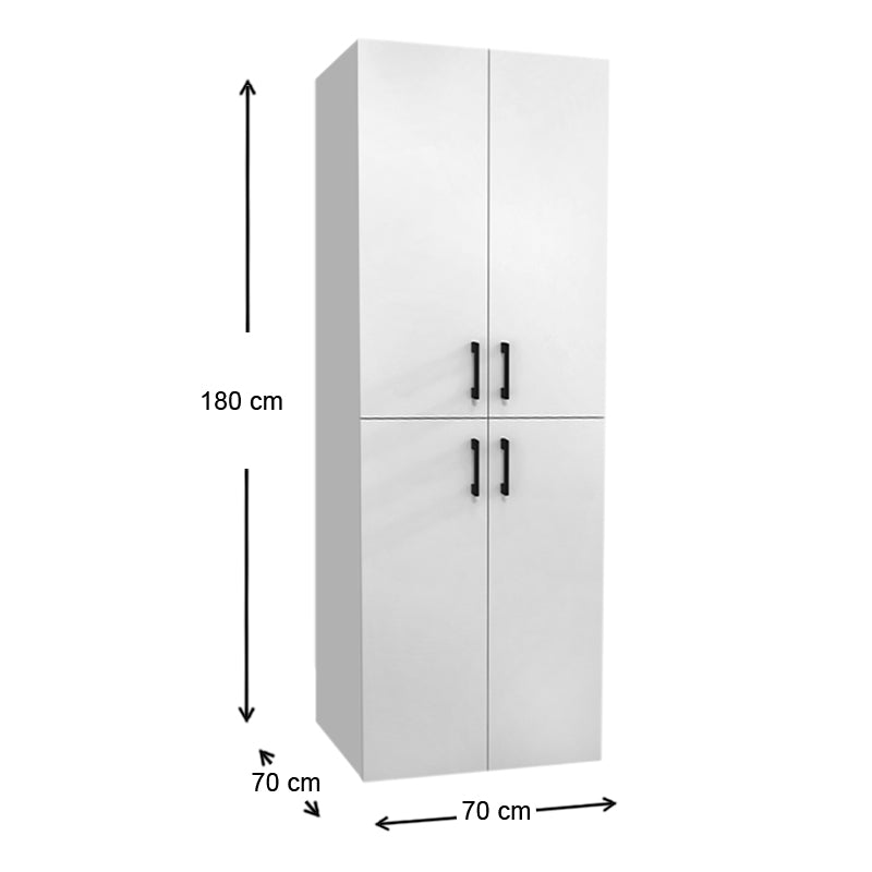 White Bathroom Machine Cabinet COMPLET, featuring a sleek design and spacious storage for laundry essentials.