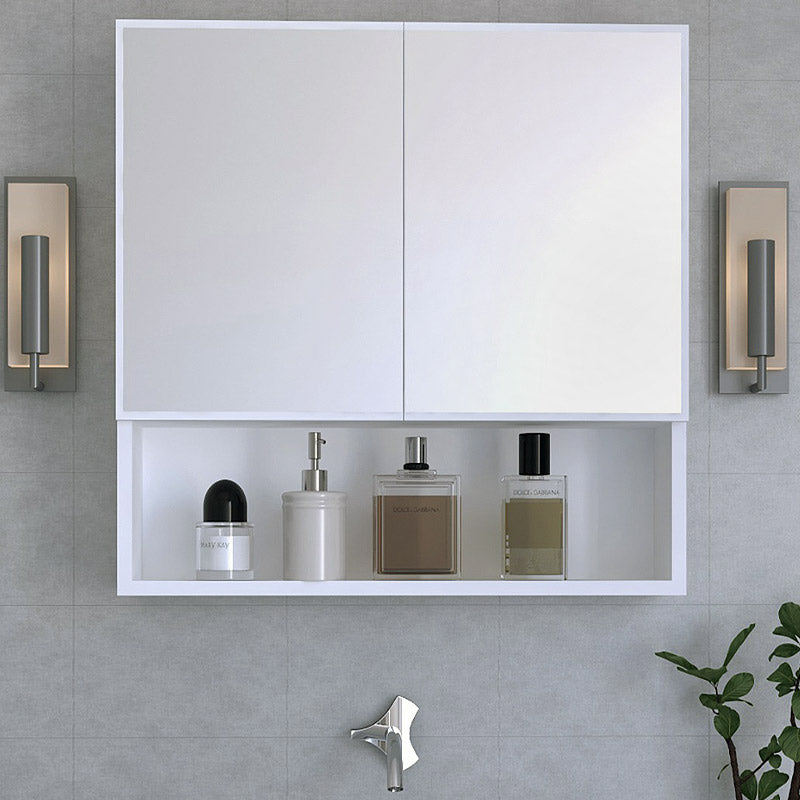 JANA White Bathroom Mirror Cabinet with two shelves, sleek design, and modern white finish, perfect for any bathroom.