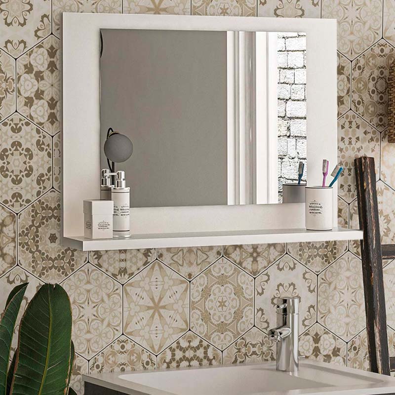 Sleek SLIM White Bathroom Mirror measuring 60x10x45cm, featuring a modern design and high reflectivity.