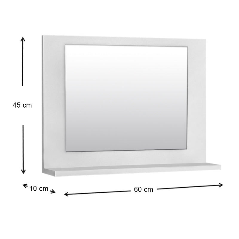 Sleek SLIM White Bathroom Mirror measuring 60x10x45cm, featuring a modern design and high reflectivity.