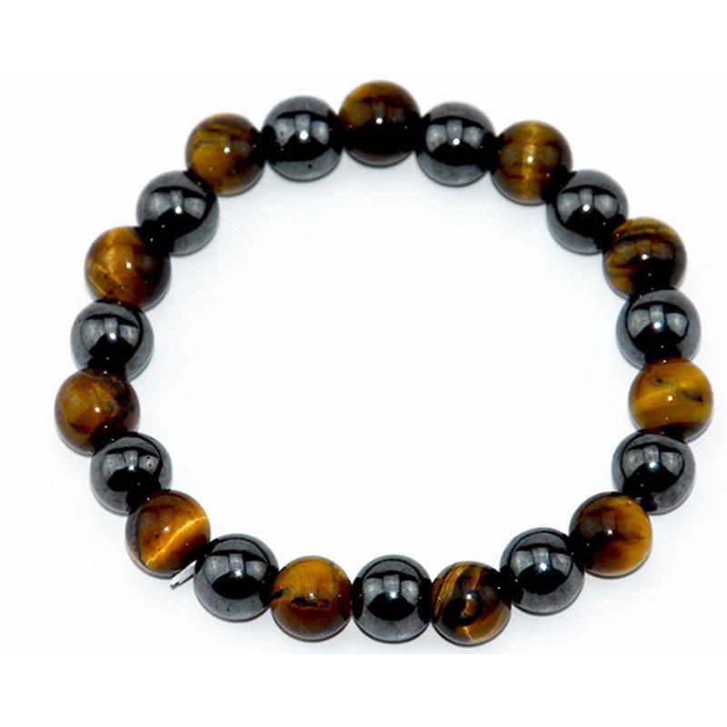 A stylish beaded bracelet featuring unique tiger head skull beads, designed for men, showcasing intricate craftsmanship and bold design.