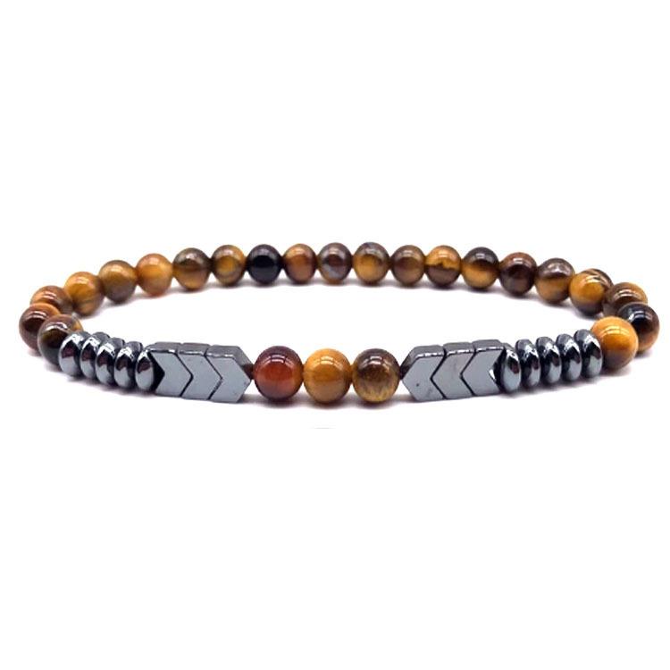 Beaded New Style Lava Tiger Eye Stone Bracelet showcasing a stylish design with lava and tiger eye stones, perfect for couples.