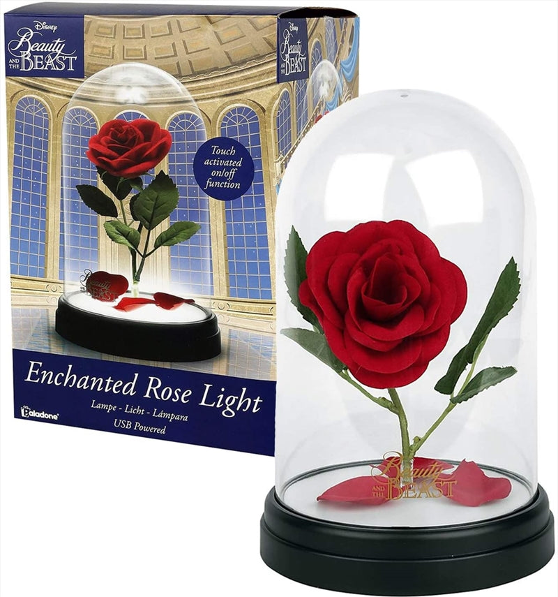 Beauty & The Beast Enchanted Rose Light, featuring a stunning rose design with a soft glow, perfect for Disney fans.