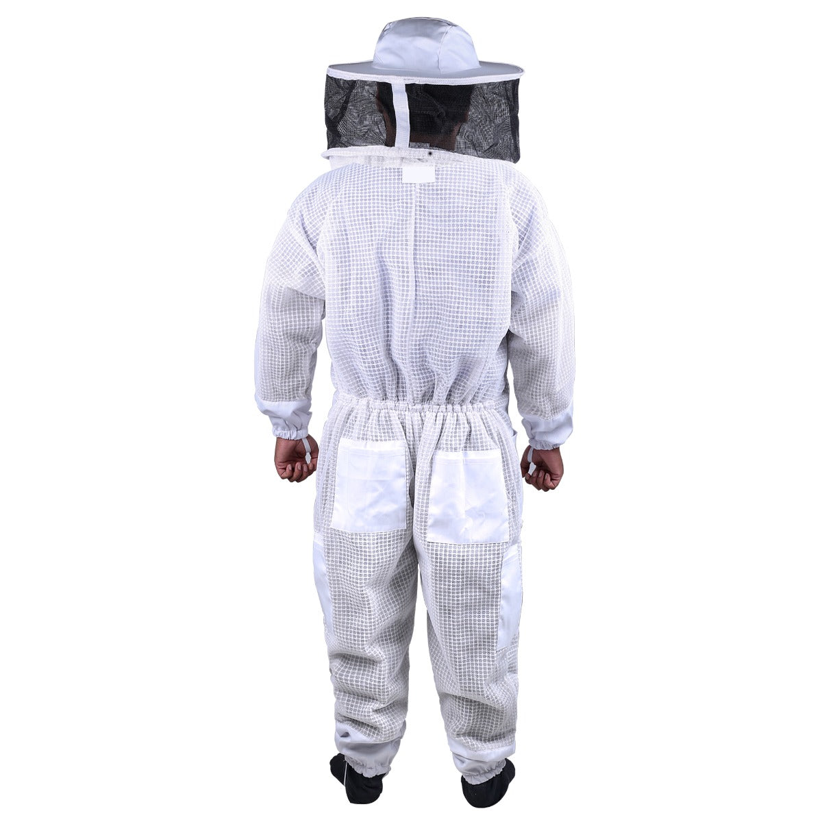 Beekeeping Bee Full Suit with 3-layer mesh ventilation, featuring a round head detachable veil for safety and visibility.