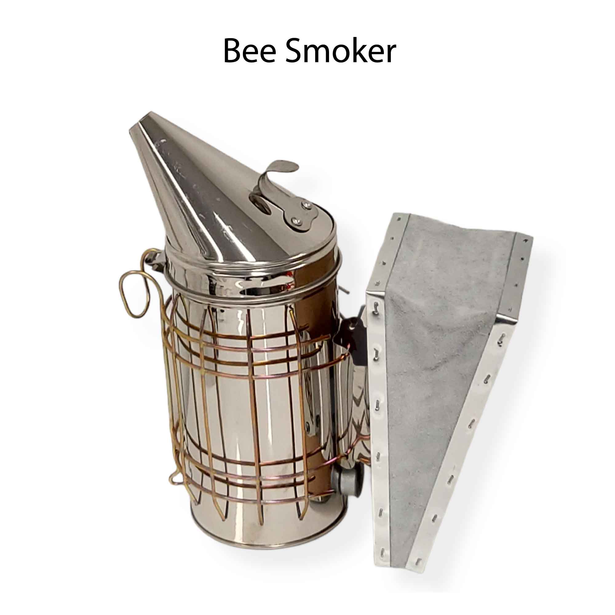 8-piece beekeeping tools kit including smoker, bee brush, uncapping tools, and queen marker.